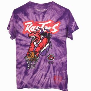 Mitchell & Ness Purple Tie Dye Raptors Tee Men's Size Small